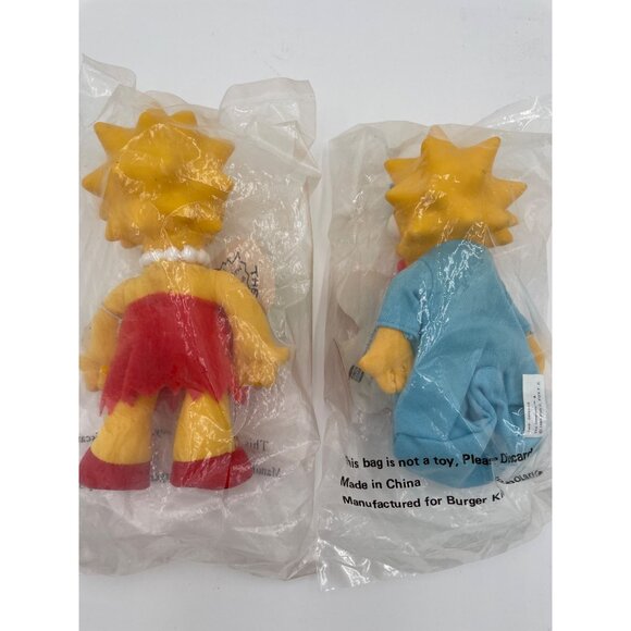 Lisa Simpson Burger King Toy Set 1990 Matt Groening Collectible Figure Pair In O - Picture 2 of 4